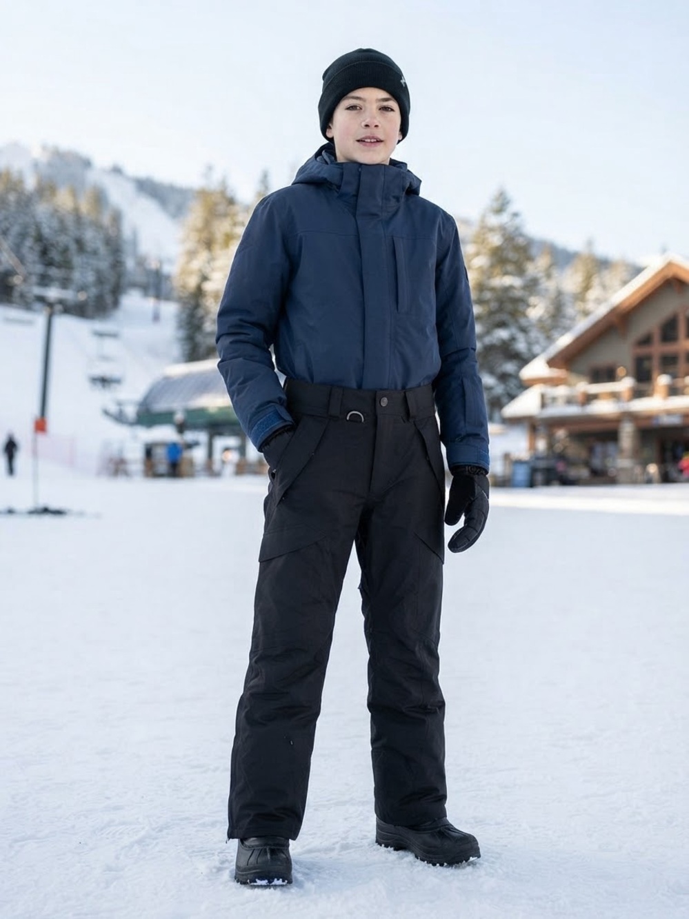 Volcom Thermonite Black Insulated Ski Snowboard Cargo Pants Winter Kids Large